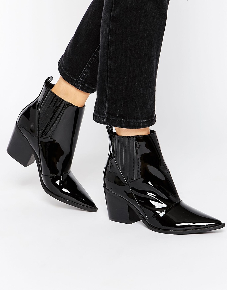 ALDO Alicia Black Patent Pointed Heeled 