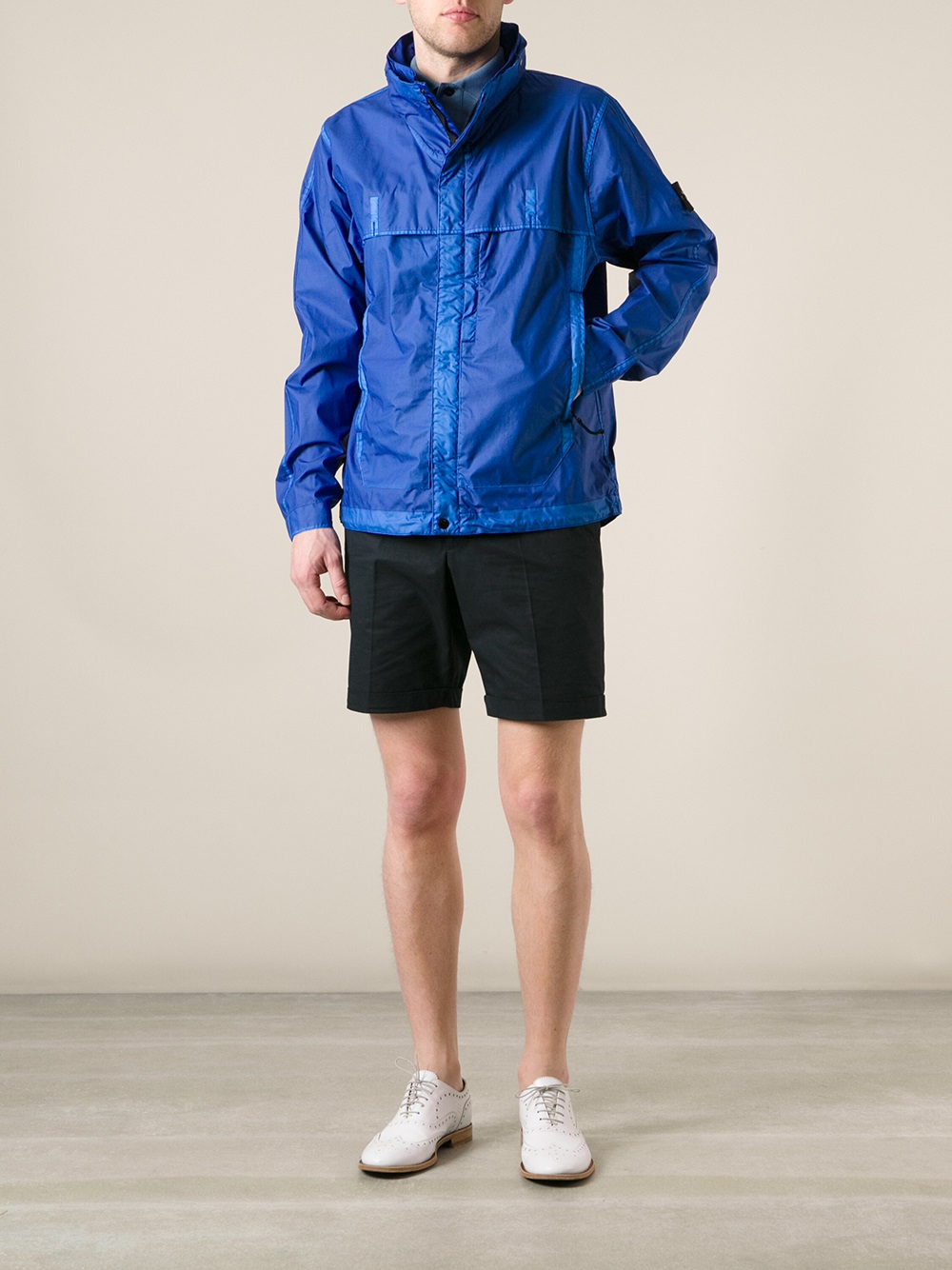 Stone Island Windbreaker Jacket in Blue for Men | Lyst