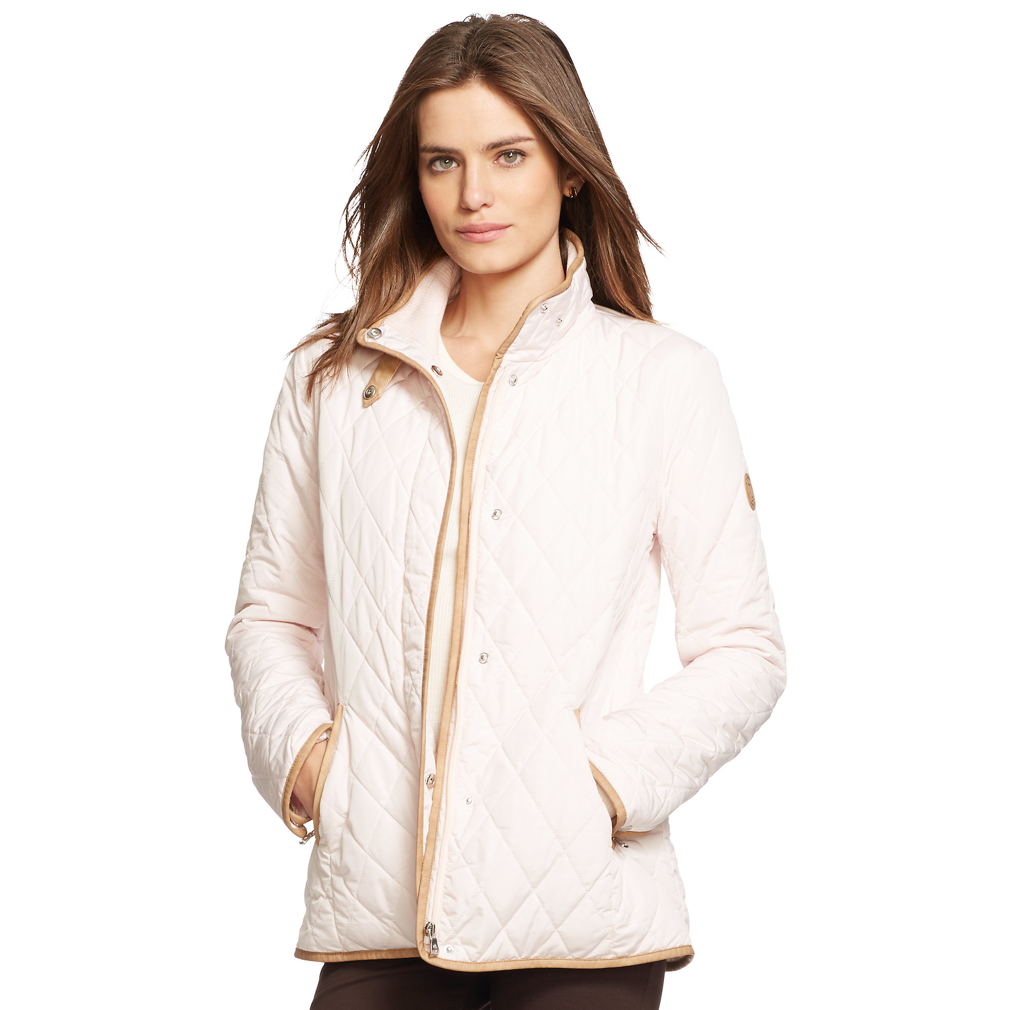 Pink pony Quilted Mockneck Jacket in Pink | Lyst
