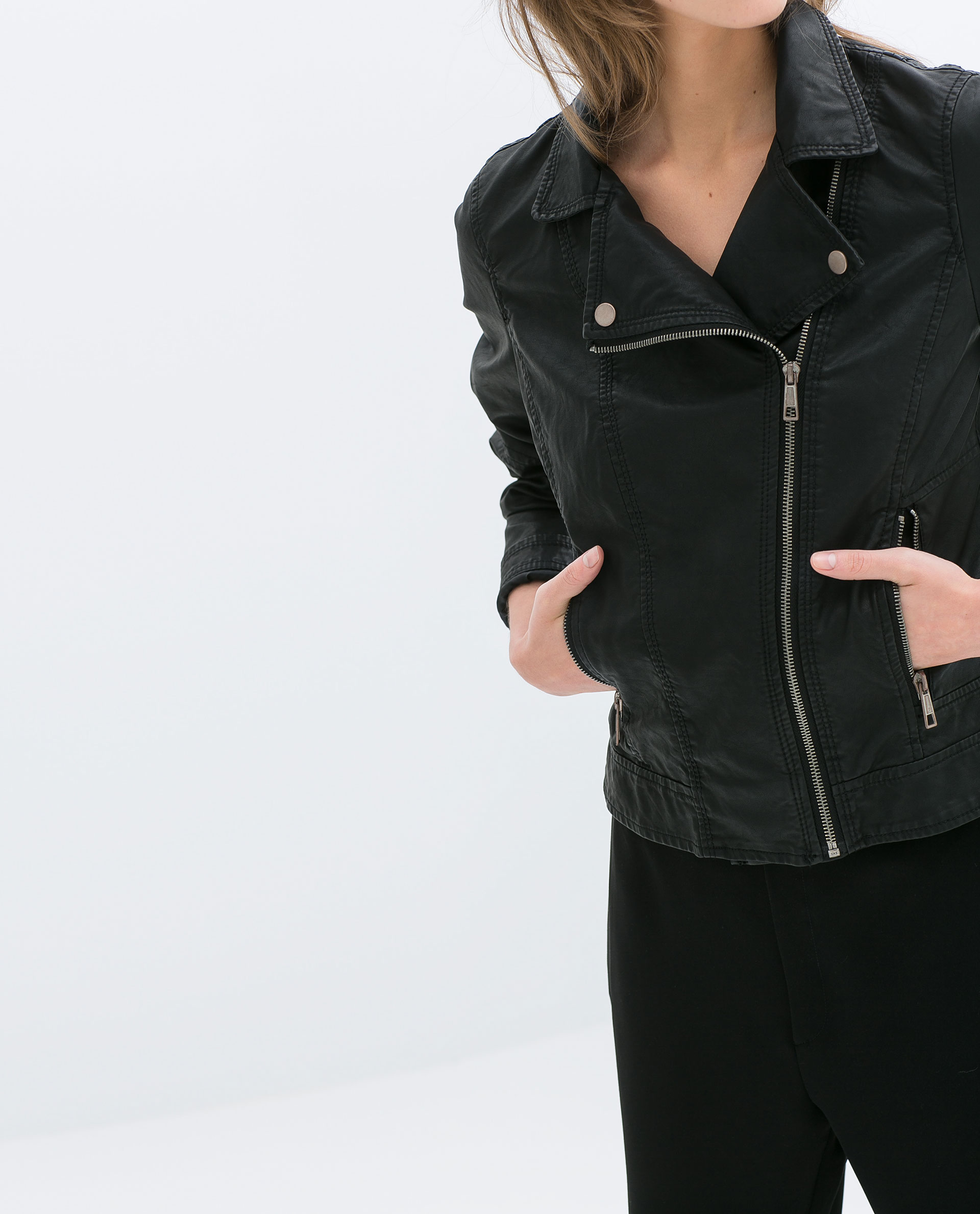 Zara Faux Leather Jacket In Black Lyst Gallery