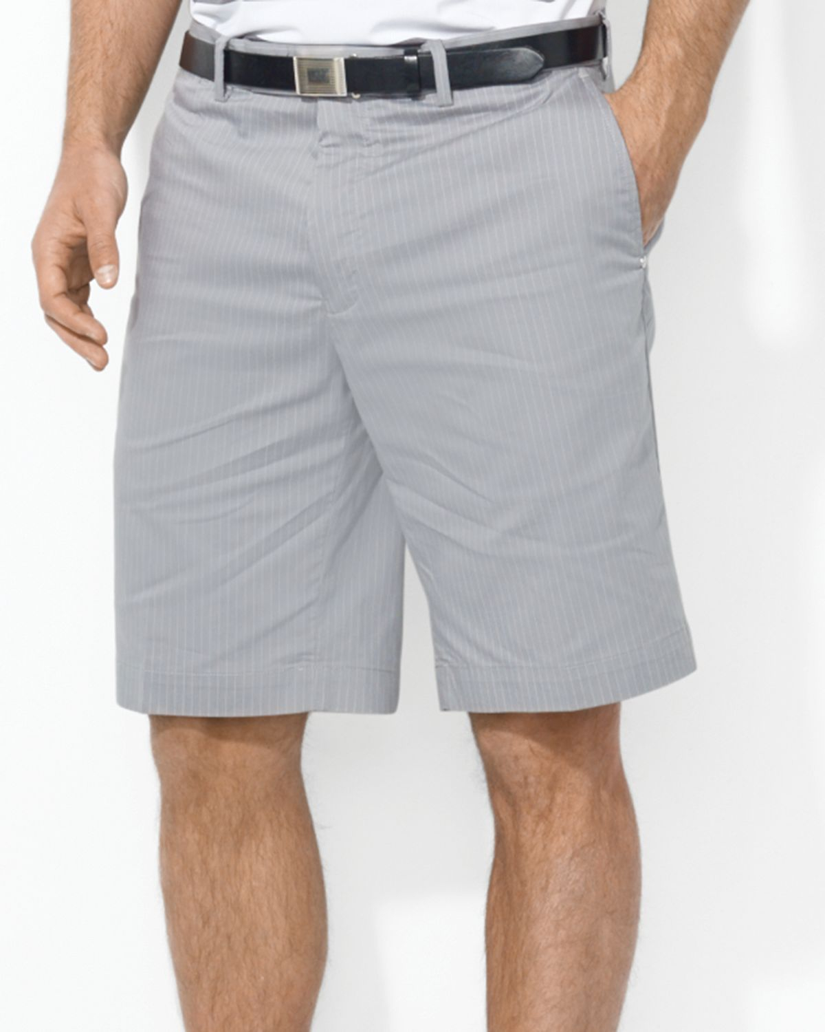 gray polo shorts