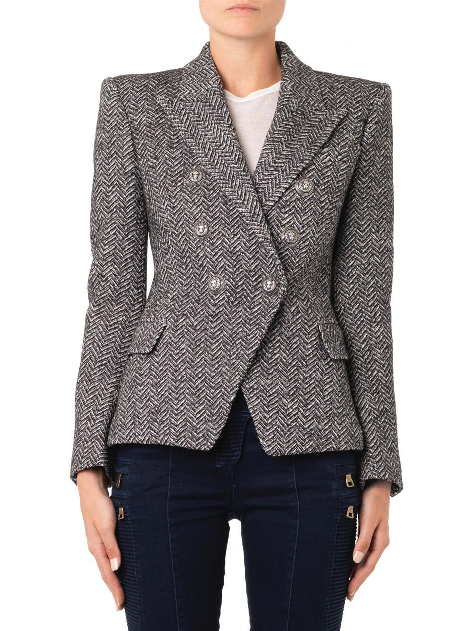 balmain blazer grey