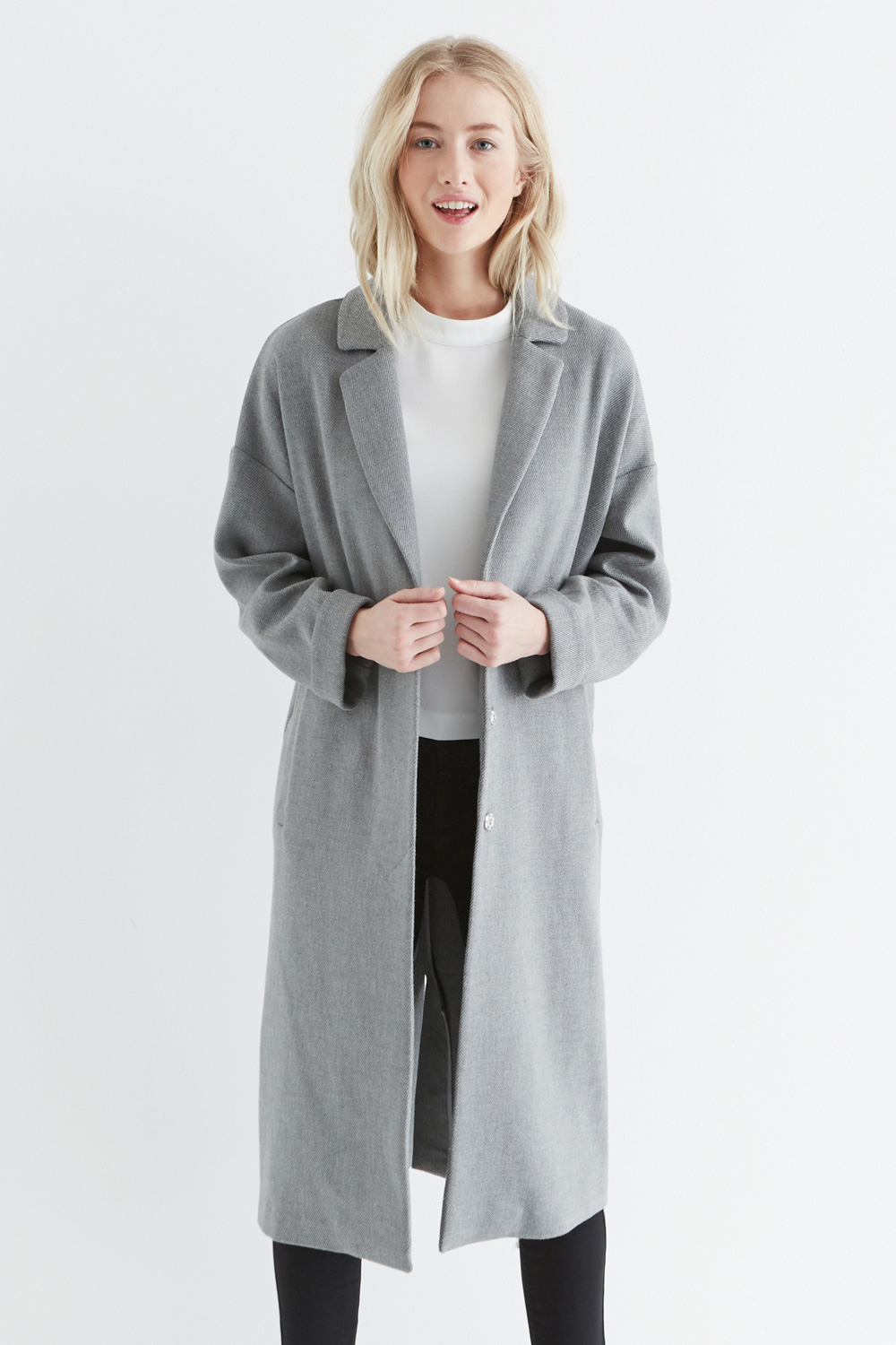 color uk grey hair Lyst Oasis  Gray Duster in Coat