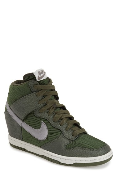 Nike 'dunk Sky Hi' Wedge Sneaker in Green (GREEN/ PEWTER) | Lyst