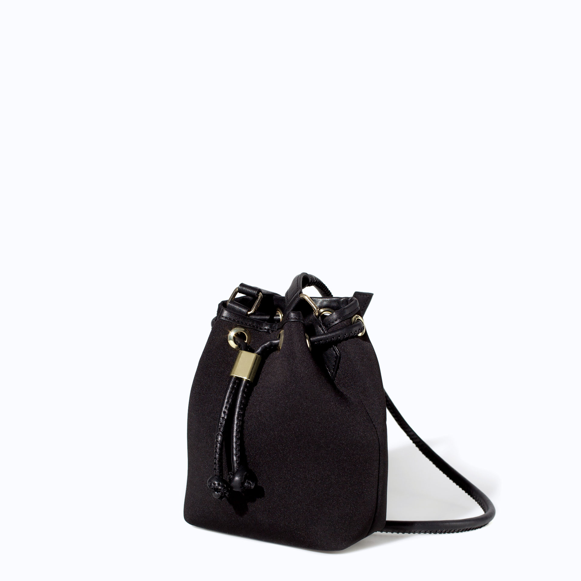 Zara Mini Neoprene Bucket Bag in Black Lyst