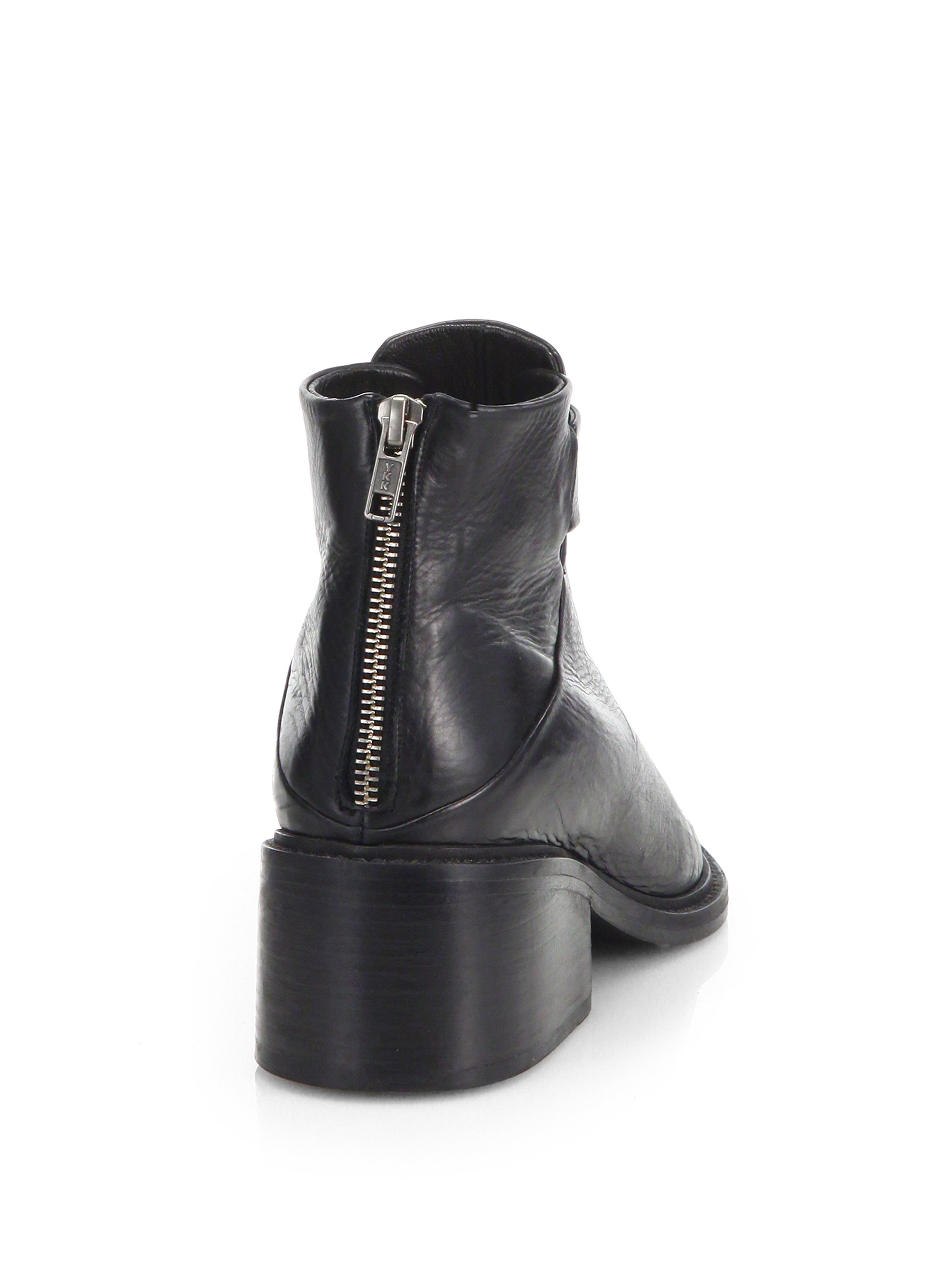 Envelope Back,Zip Leather Ankle Boots