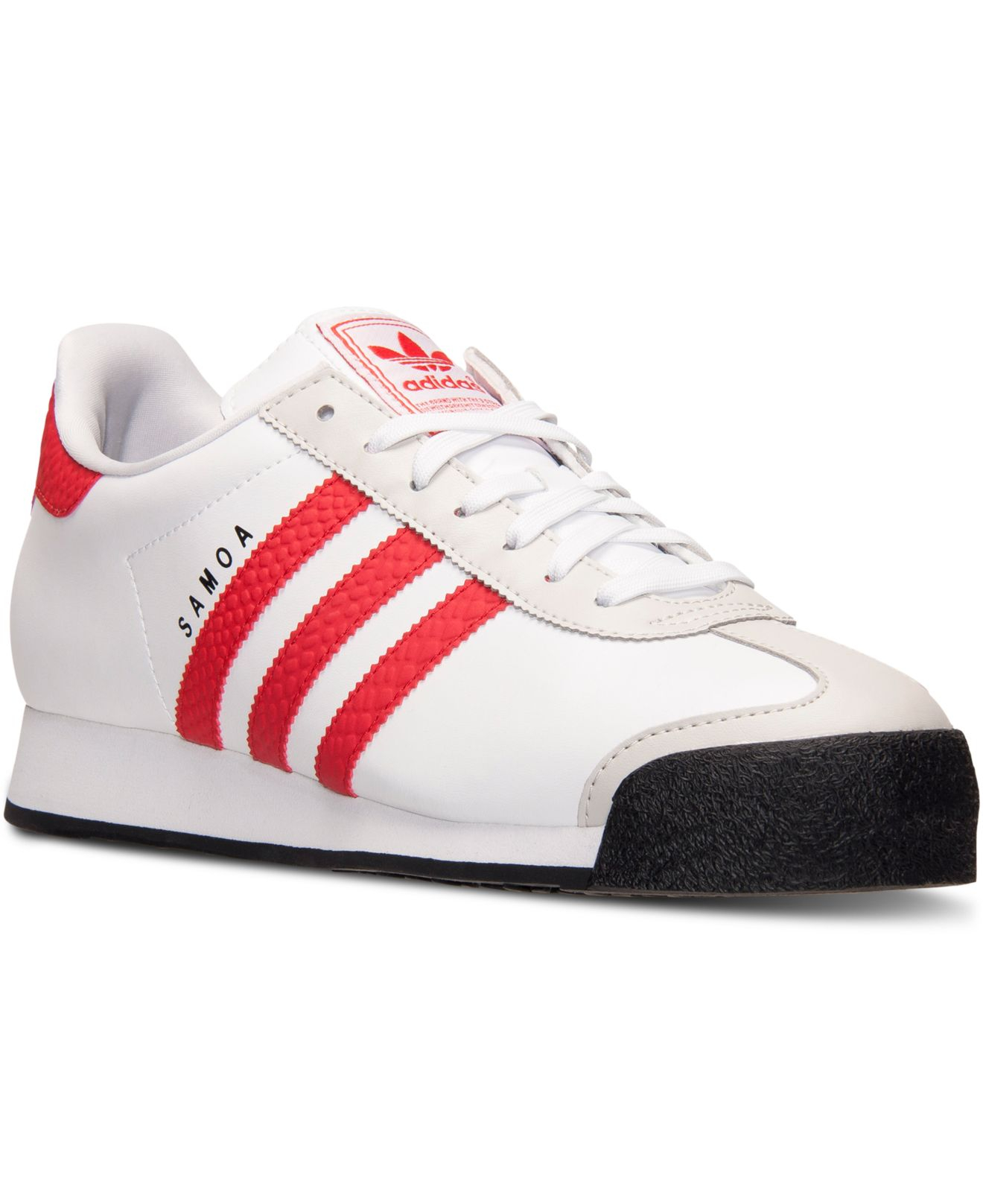 adidas Men's Samoa Casual Sneakers From Finish Line in White/Red/Pearl ...