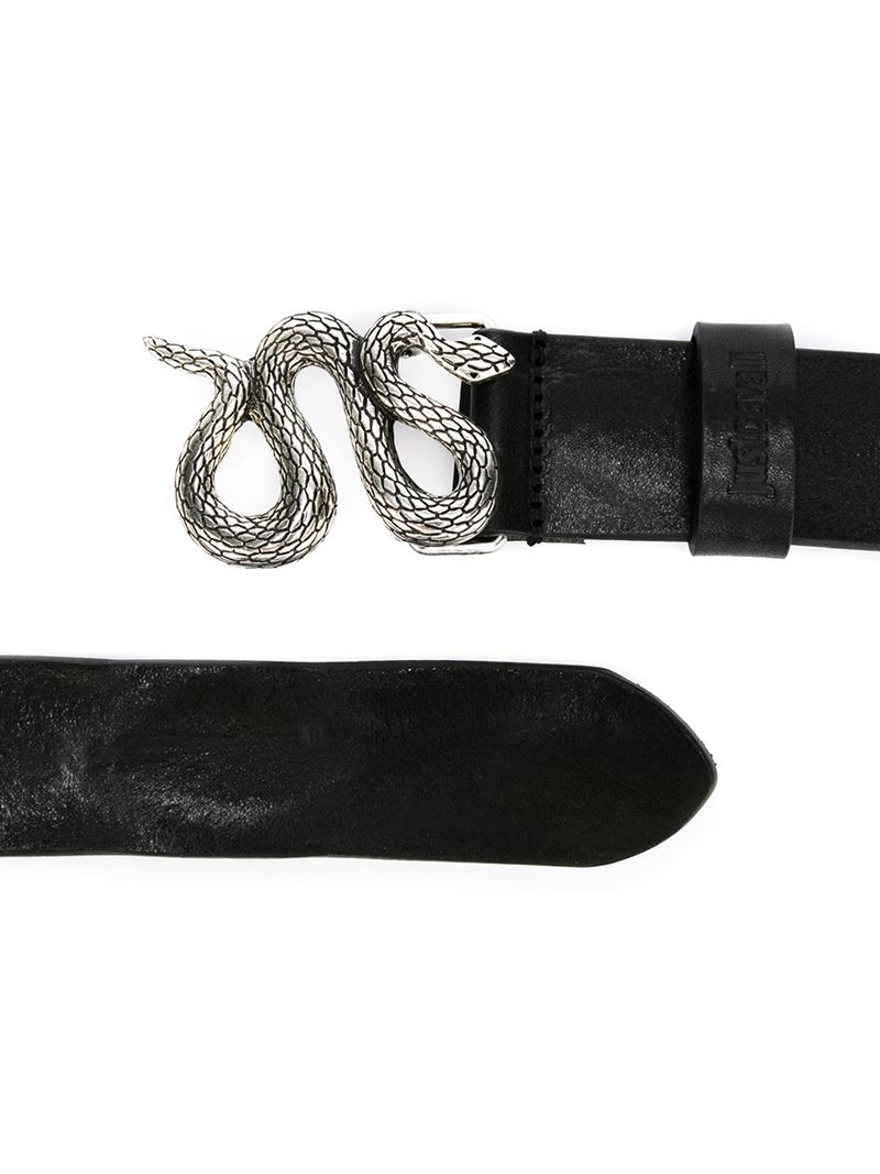 Just Cavalli Snake Buckle Belt in Metallic for Men | Lyst
