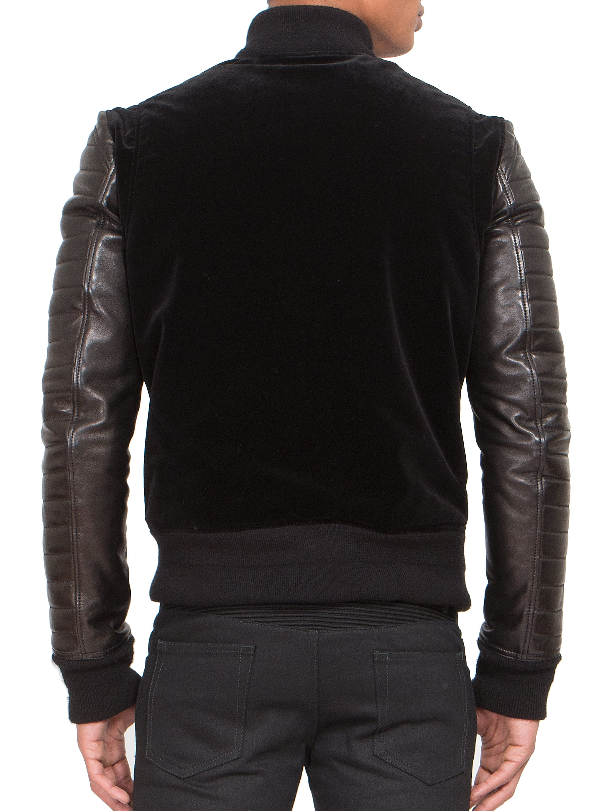 leather velvet jacket