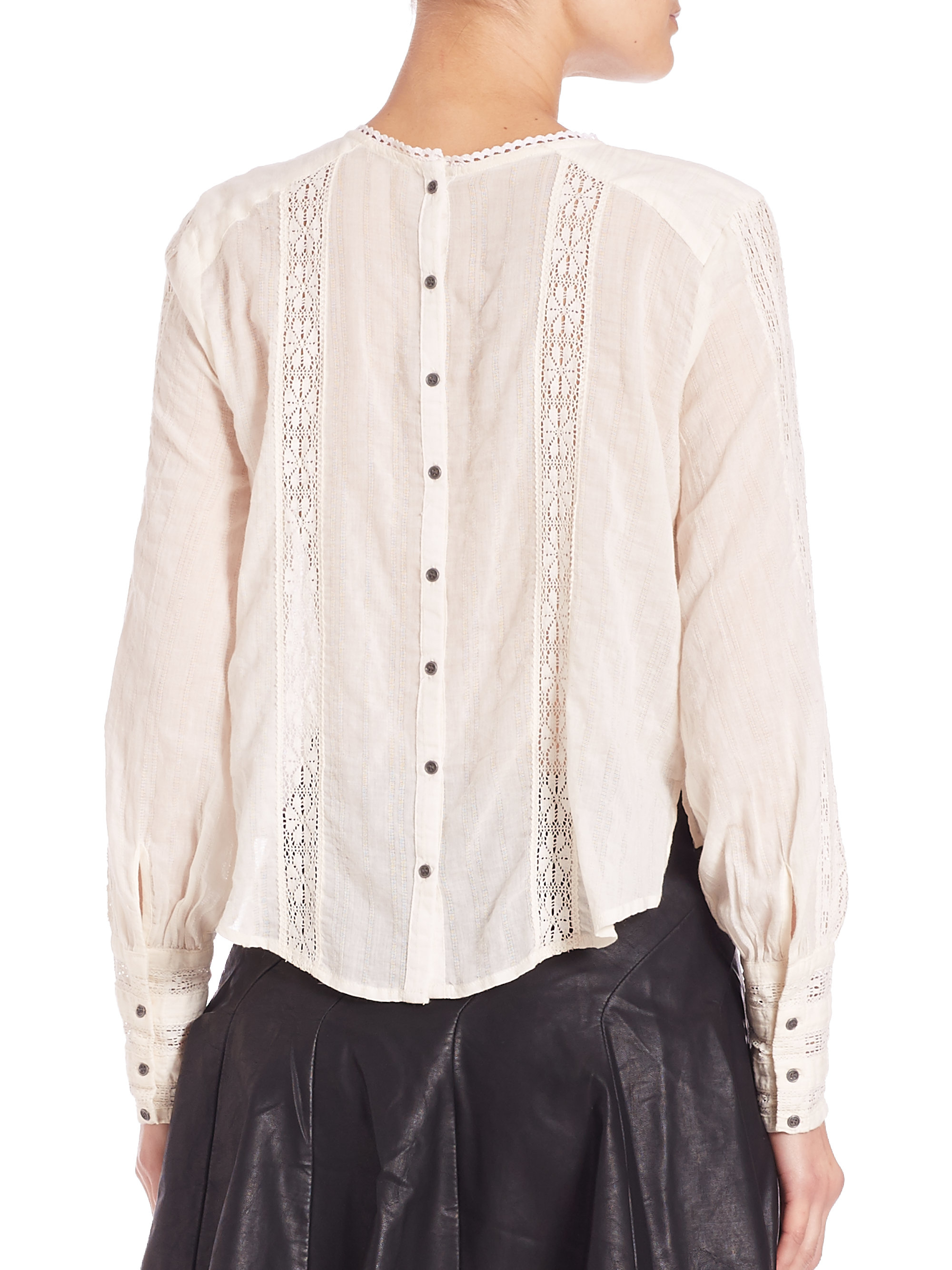 free people white lace blouse