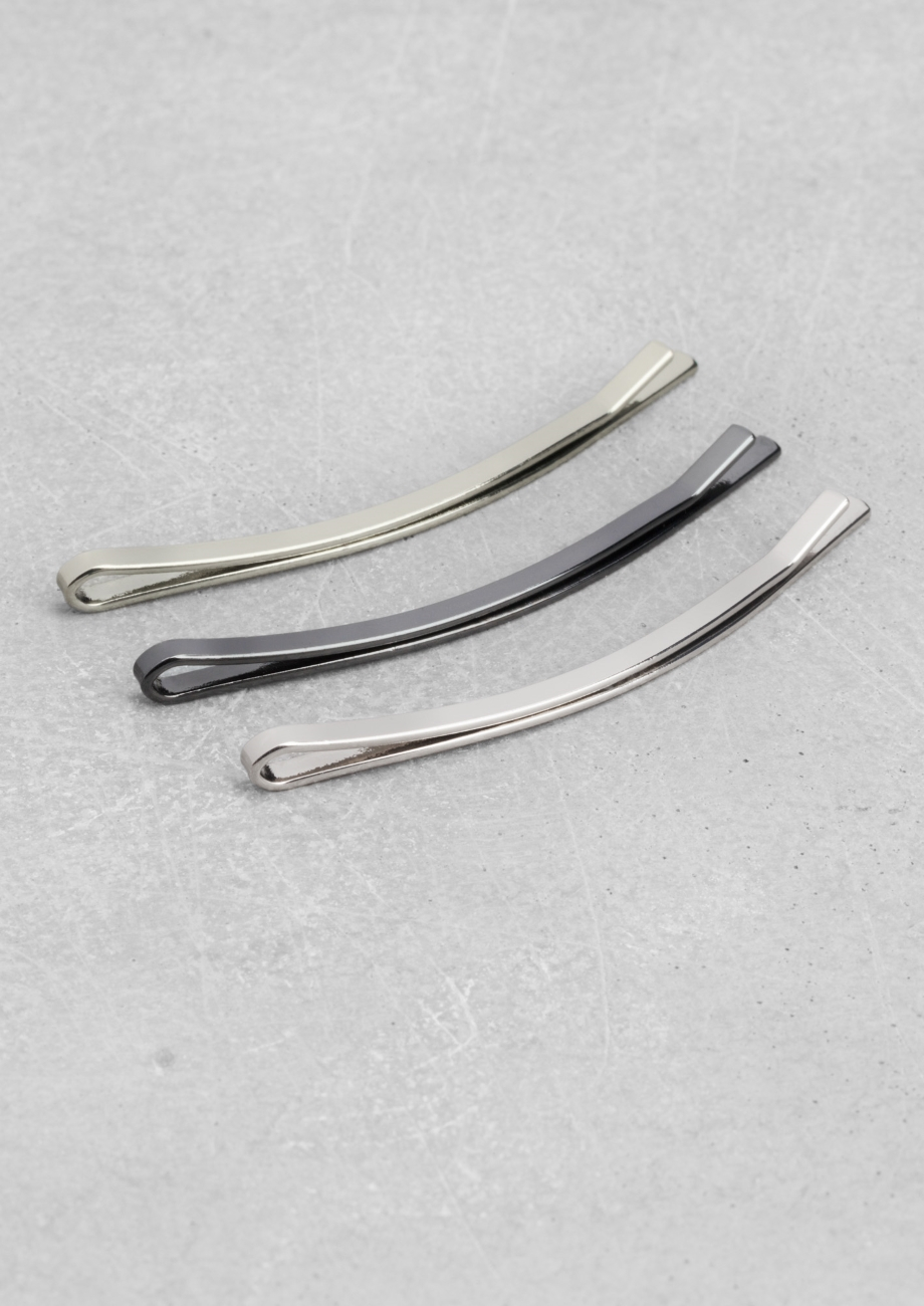 Other Stories Curved Hair Pins In Silver Metallic Lyst
