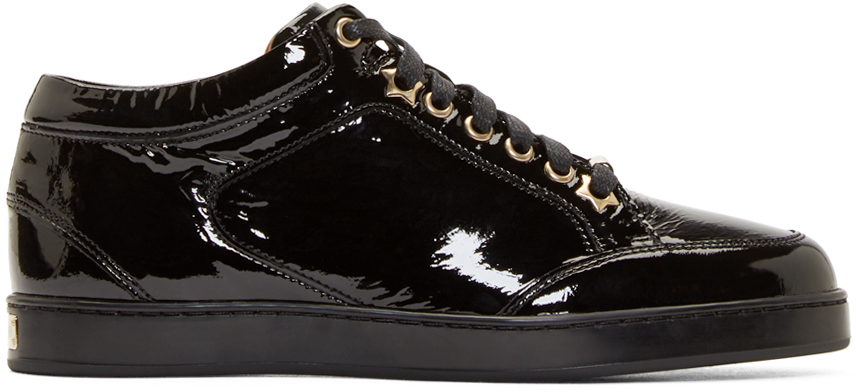 black glossy sneakers