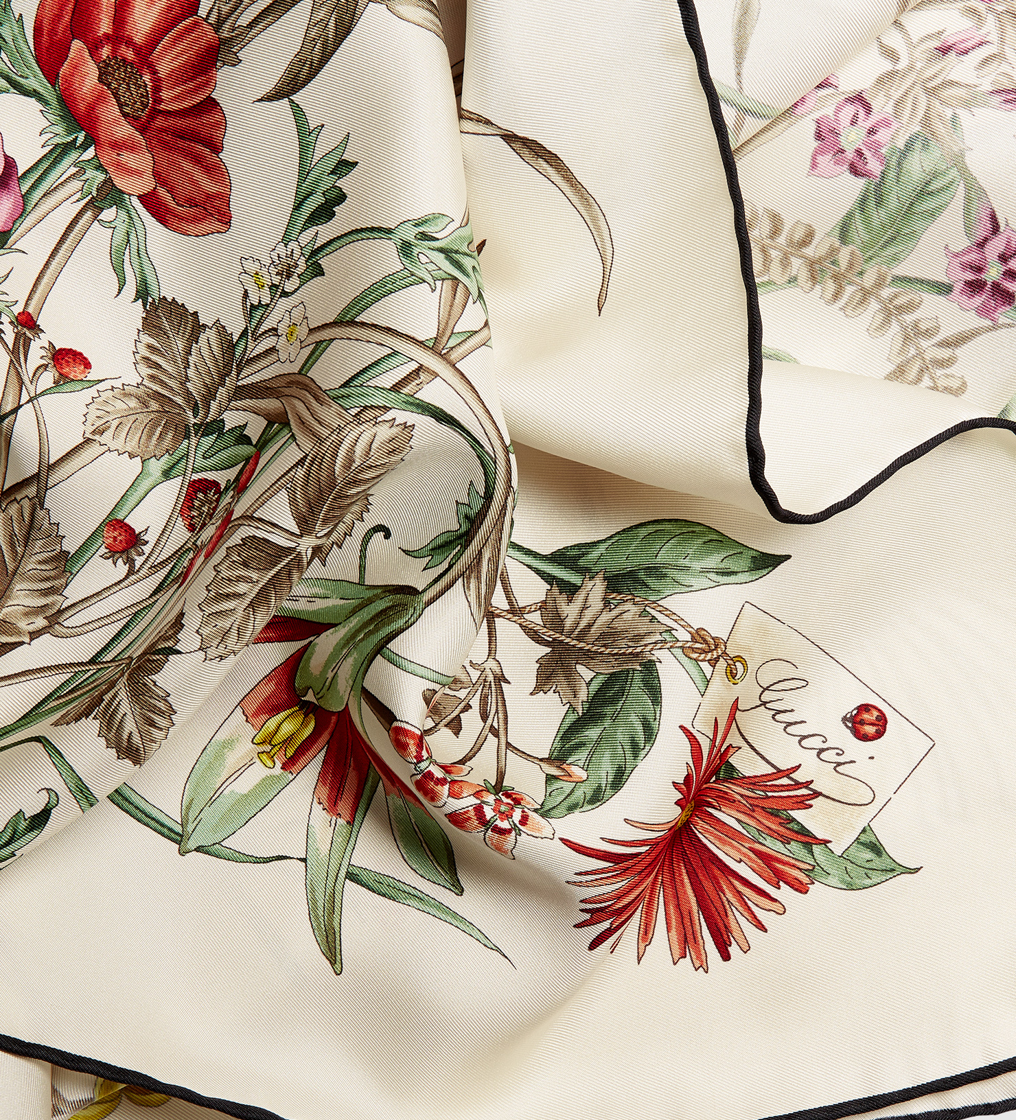 Gucci Flower Print Silk Foulard | Lyst