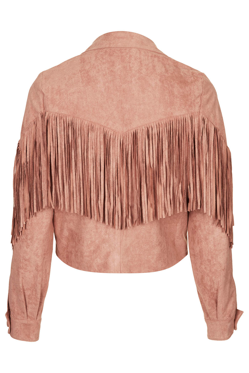 Suede Fringe Jacket in Pink Lyst
