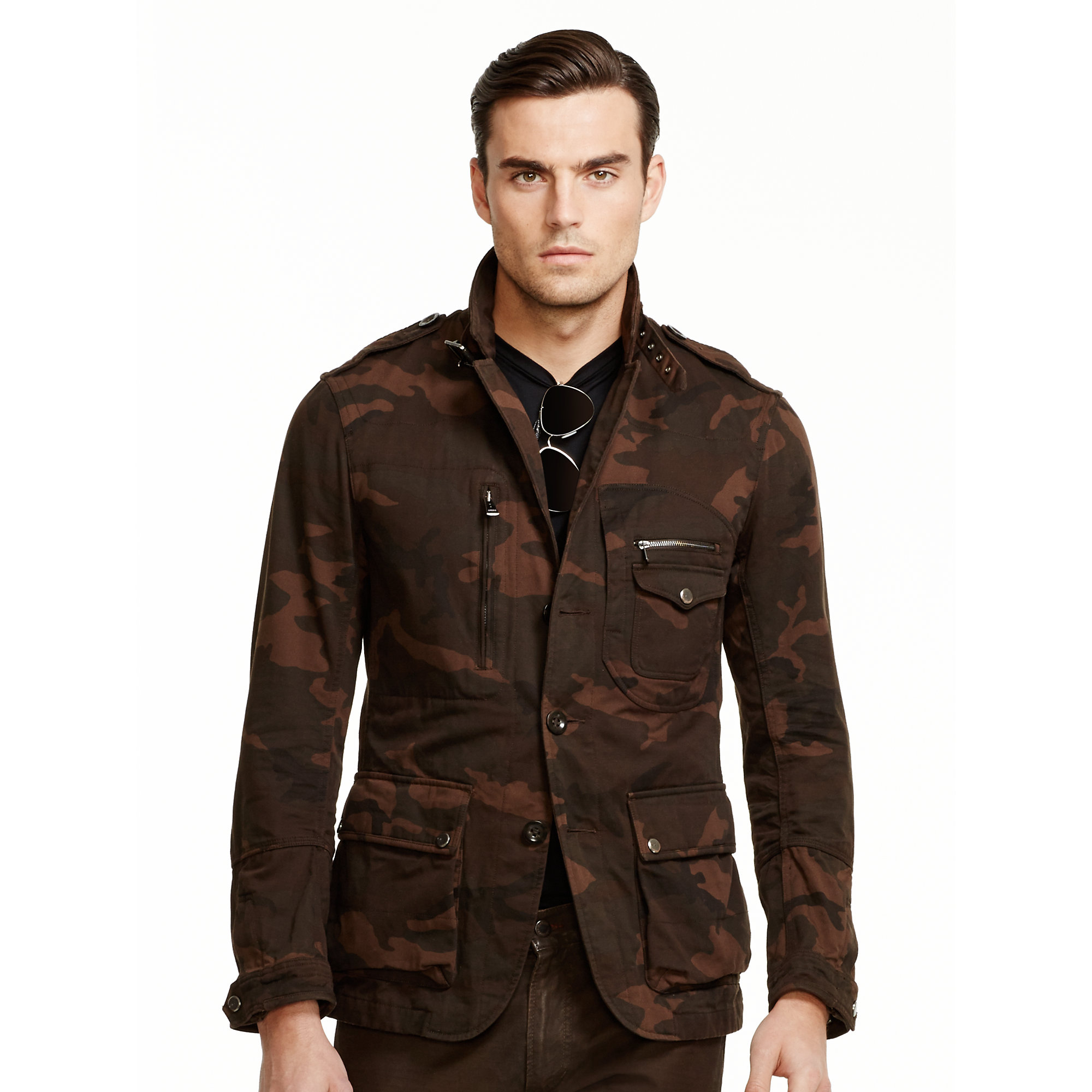 Ralph lauren black label Camo Cotton Fuel Sport Coat in Brown for Men