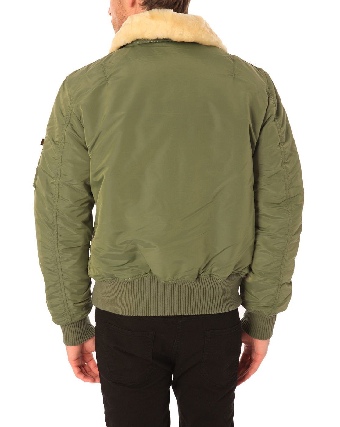 Alpha industries Khaki Bomber Jacket Fur Collar in Green for Men (khaki ...