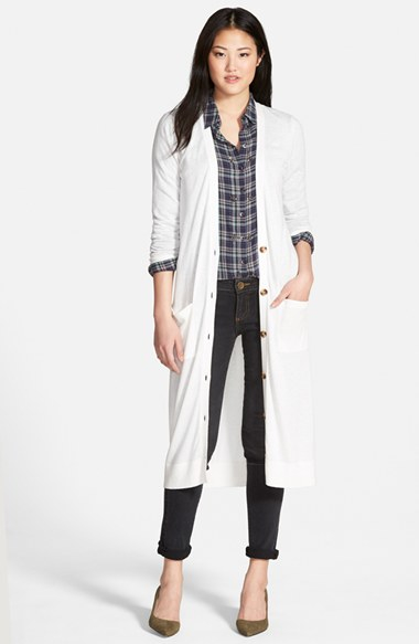 long white duster cardigan