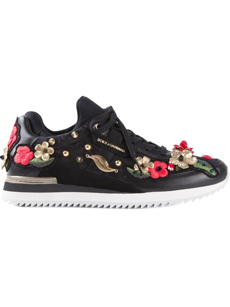 dolce and gabbana flower sneakers