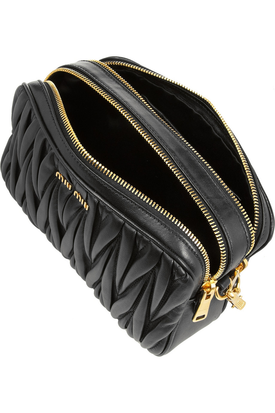 Miu Miu Matelassé Leather Shoulder Bag in Black Lyst