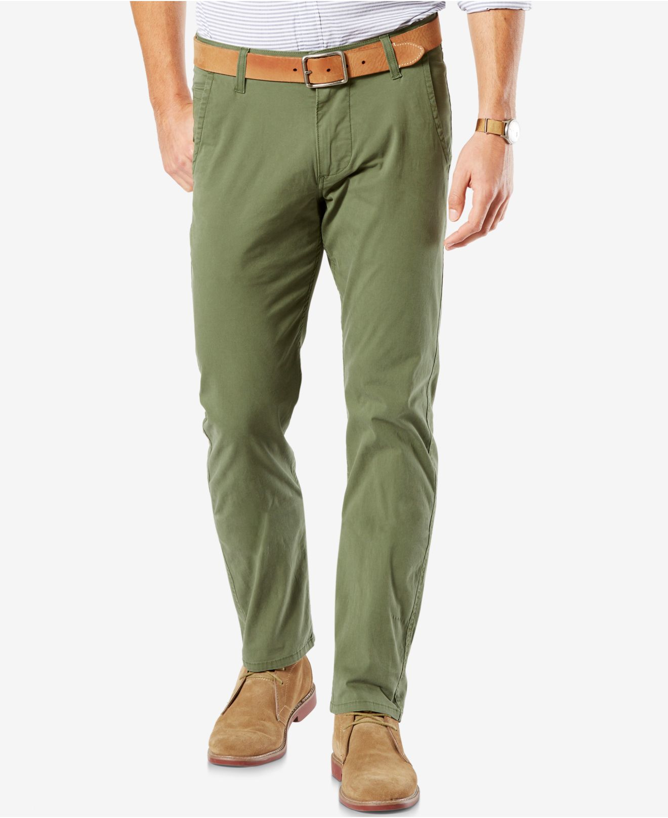 Dockers Alpha Khaki Slim-tapered Lightweight Stretch Pants in Green for ...