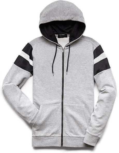 Forever 21 Jersey Striped Hoodie in Gray for Men (HEATHER GREY/BLACK ...