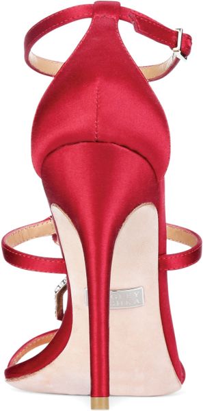 Badgley Mischka Harvey Evening Sandals in Red (Red Satin) | Lyst