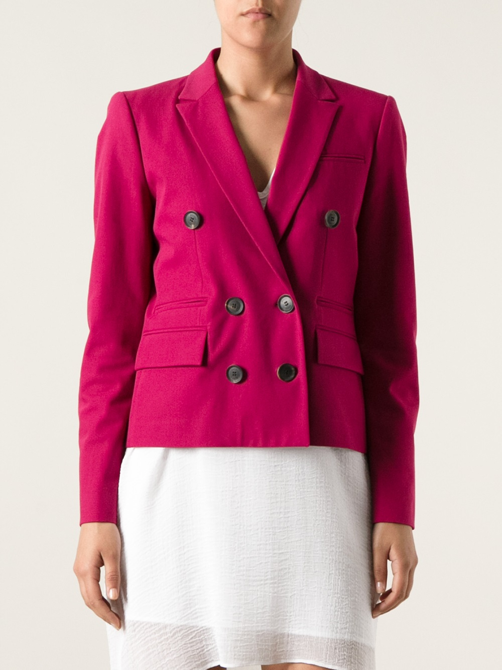 Gucci Cropped Double Breasted Blazer in Pink & Purple (Pink) Lyst