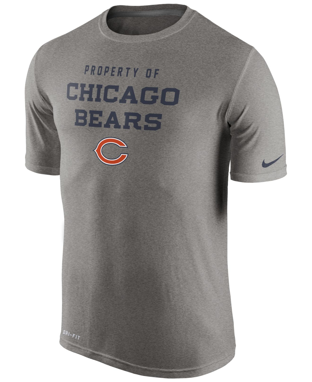 Nike Men's Chicago Bears Legend Property Of T-shirt in Gray for Men | Lyst