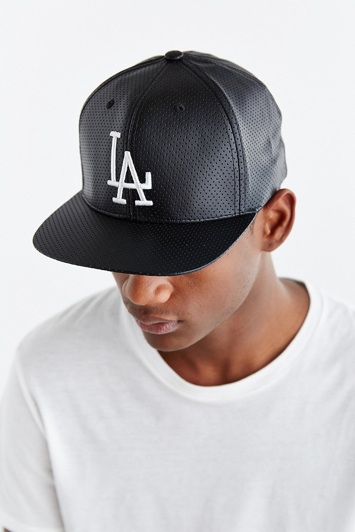 American Needle Faux Leather L.A. Dodgers Hat in Black for Men Lyst