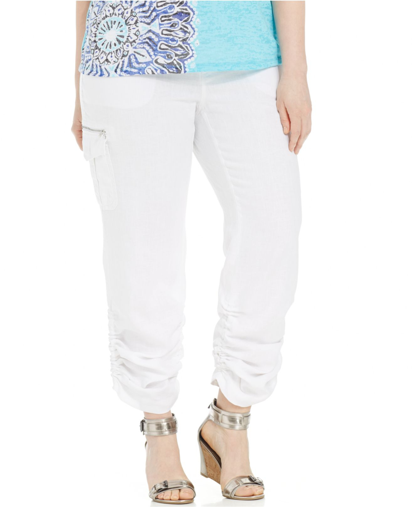 plus size white cargo pants