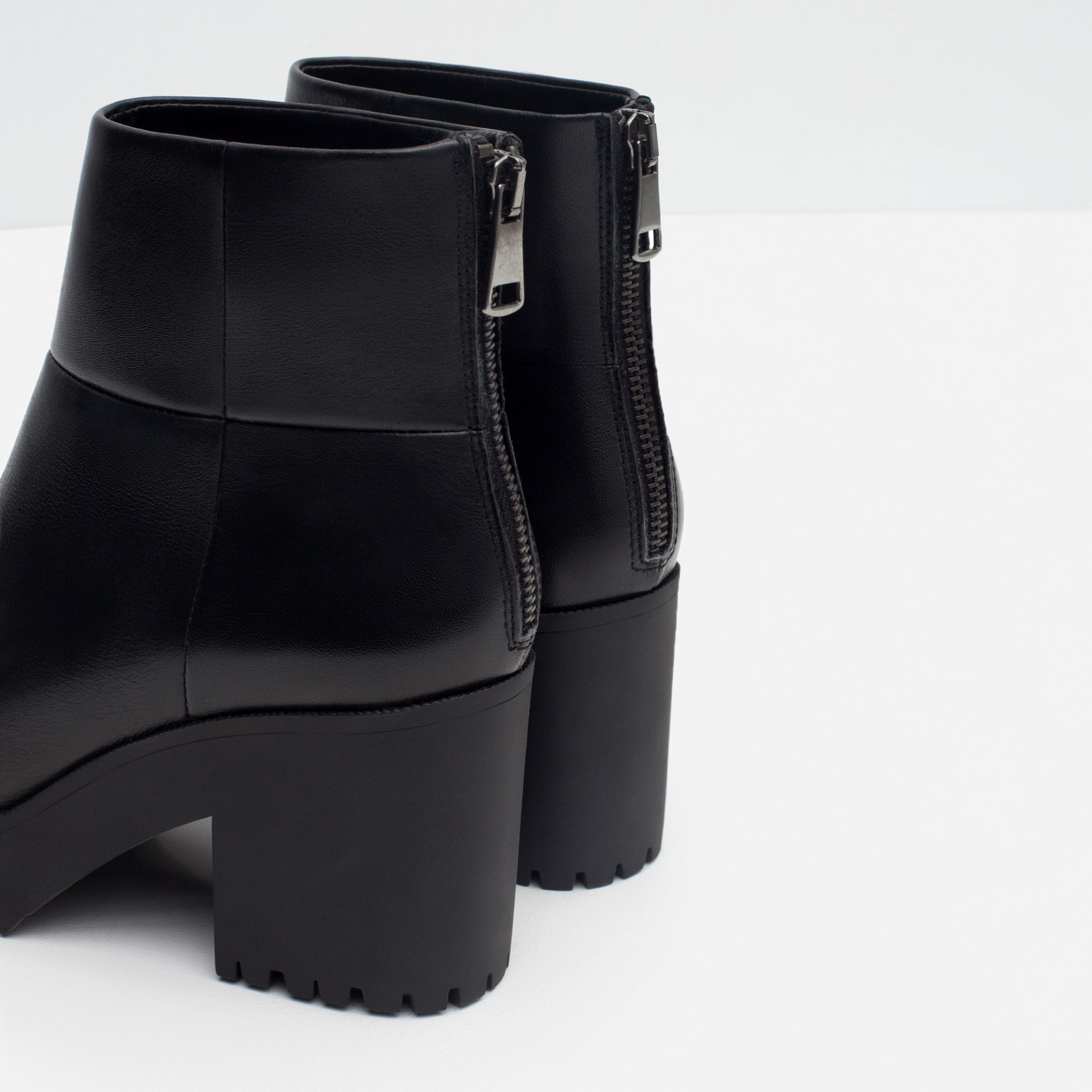 platform ankle boots with track sole