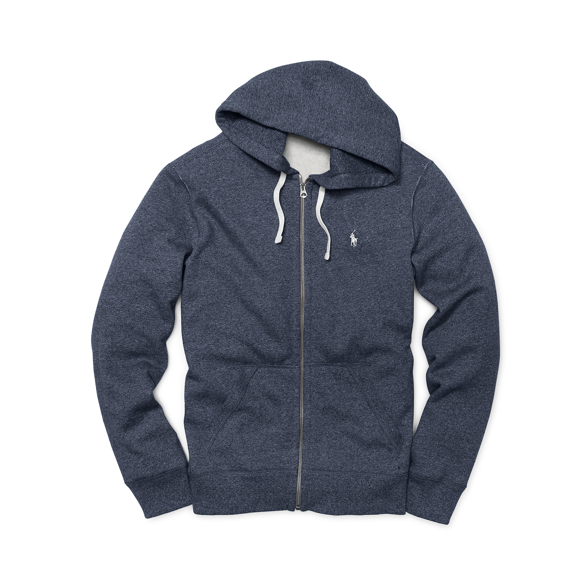 Polo Ralph Lauren Fleece Full-zip Hoodie in Carbon Blue Heather (Blue ...