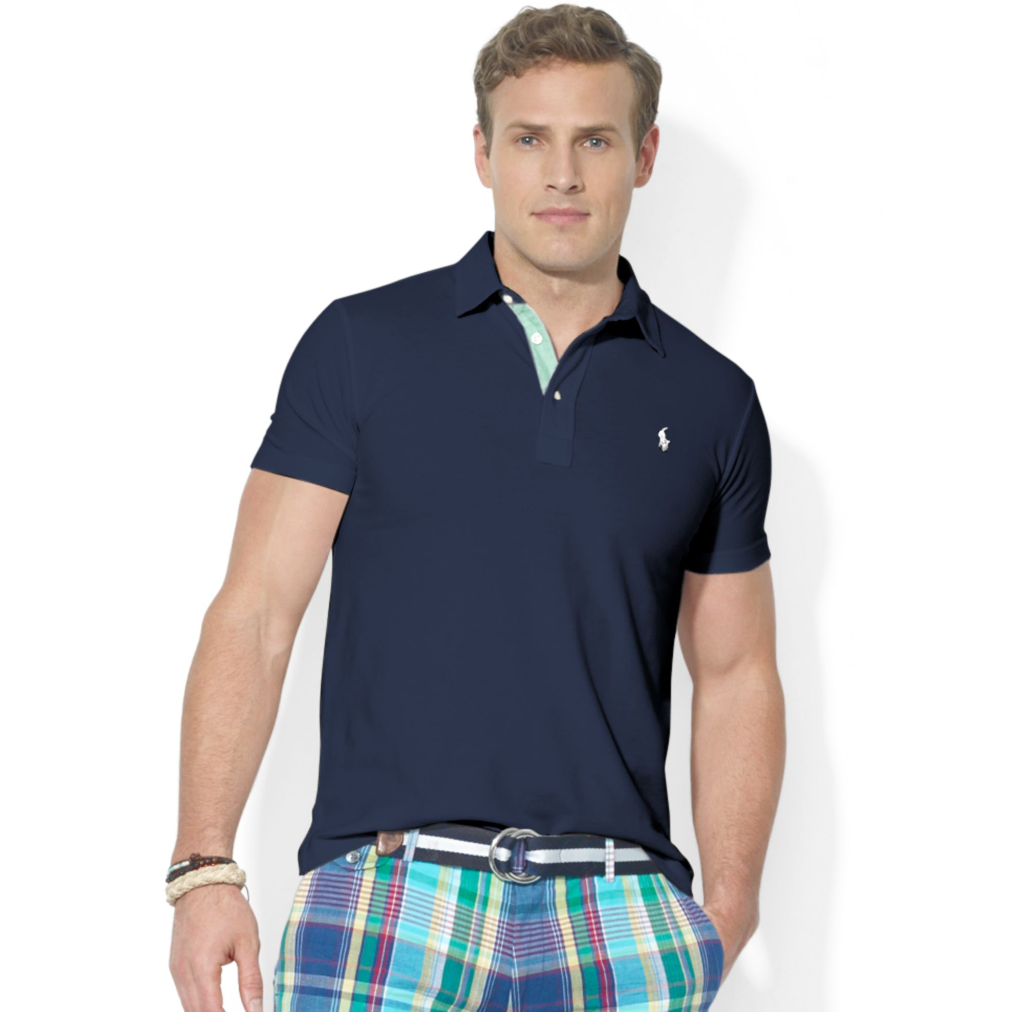 Ralph Lauren Polo Big and Tall Solid Vineyard Lane Mesh Polo in Blue ...