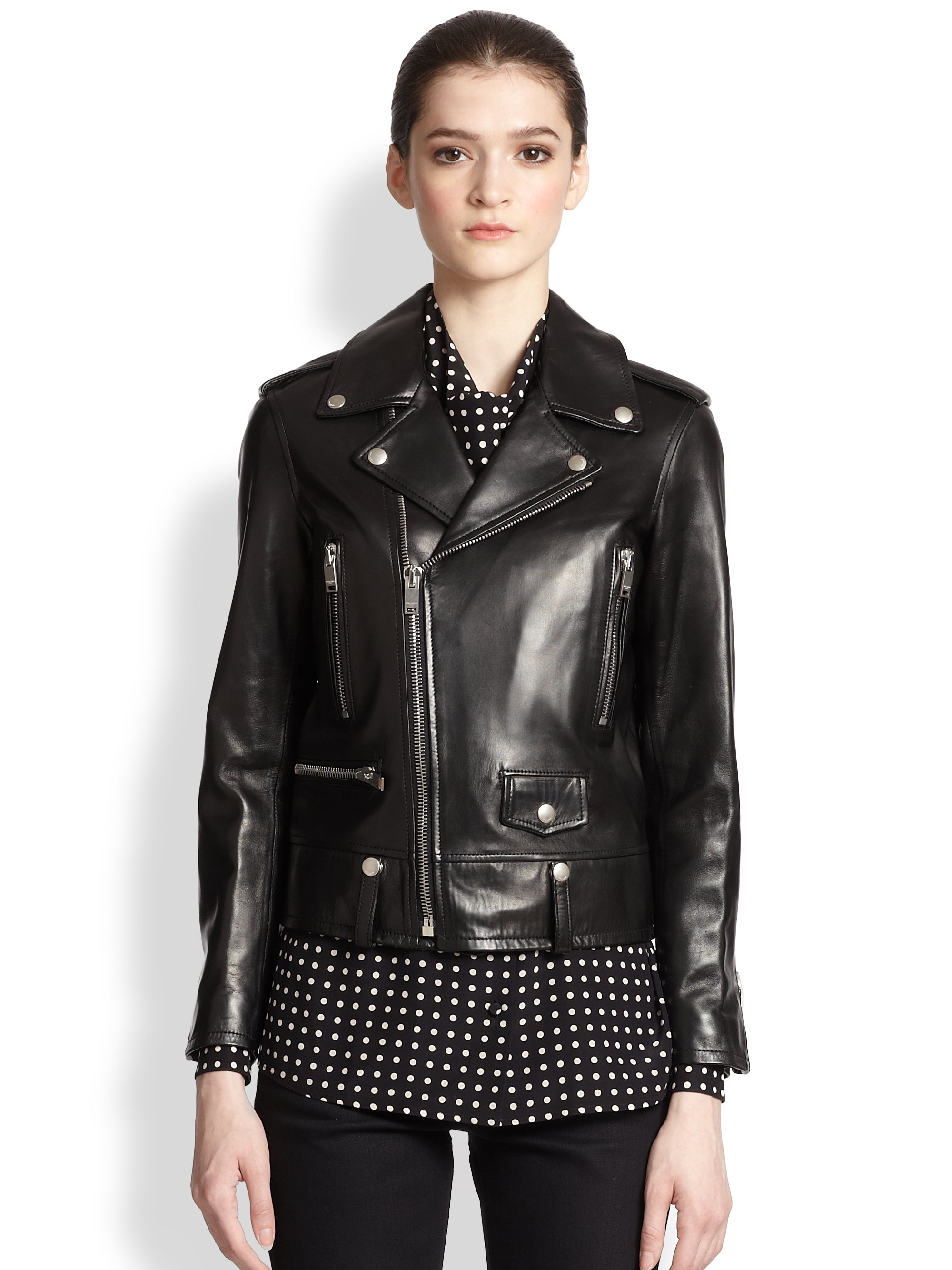 Saint Lau Black Classic Leather Motorcycle Jacket