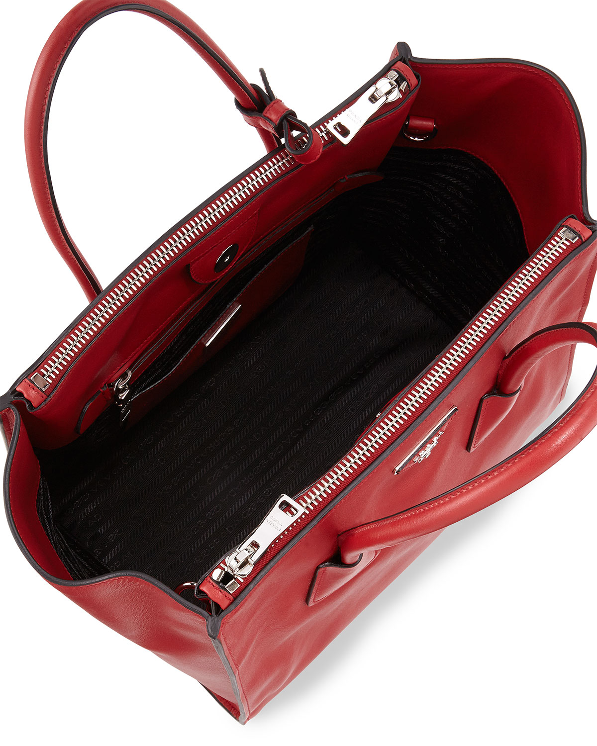 Prada City Calf Large Twin-Pocket Tote Bag in Red | Lyst Prada City Calf Large Twin-Pocket Tote Bag in Red | Lyst
