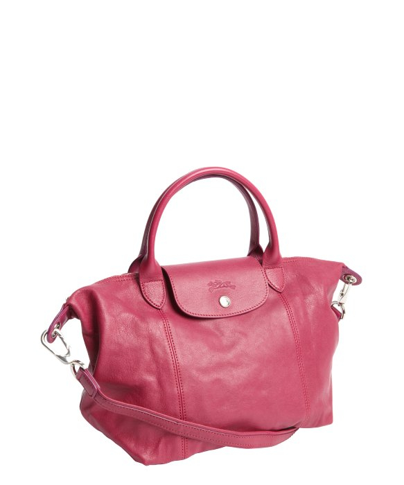 Lyst - Longchamp Fuchsia Leather Top Handle Foldaway Tote Bag in Pink