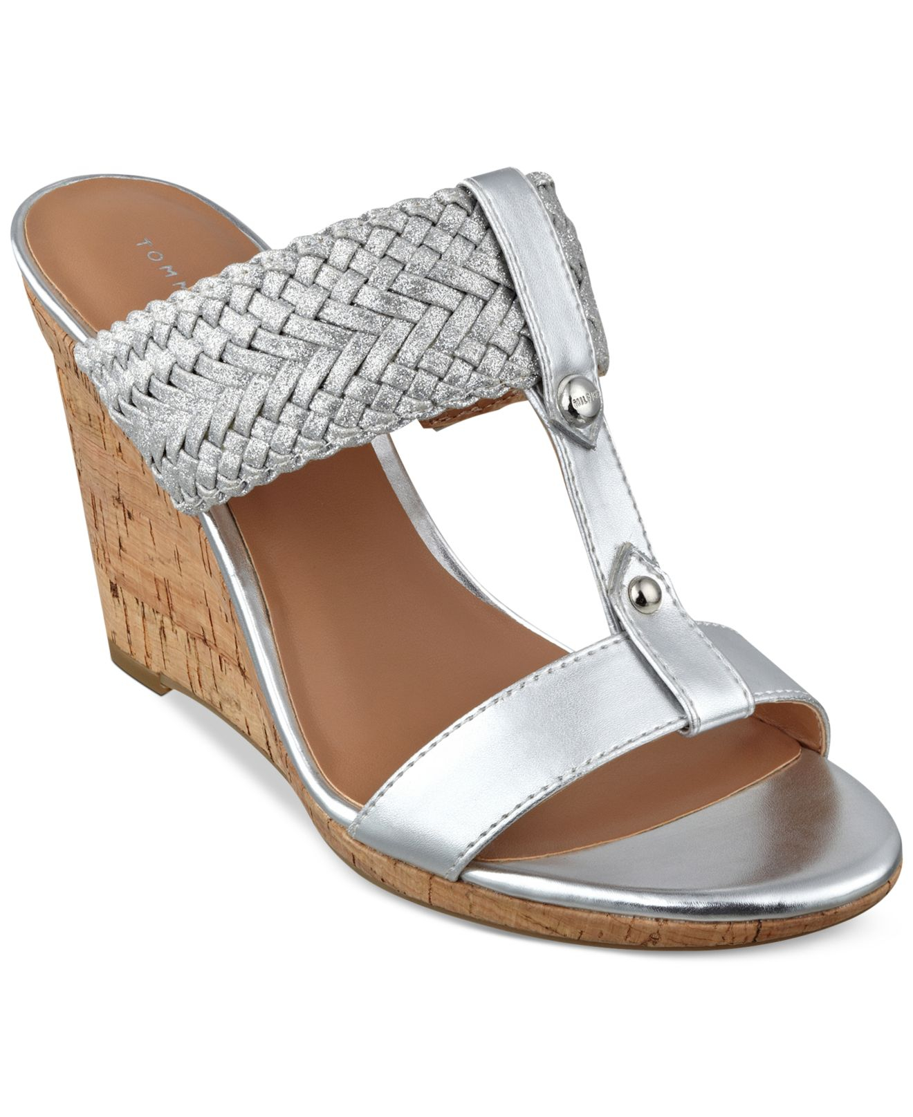 tommy hilfiger silver sandals