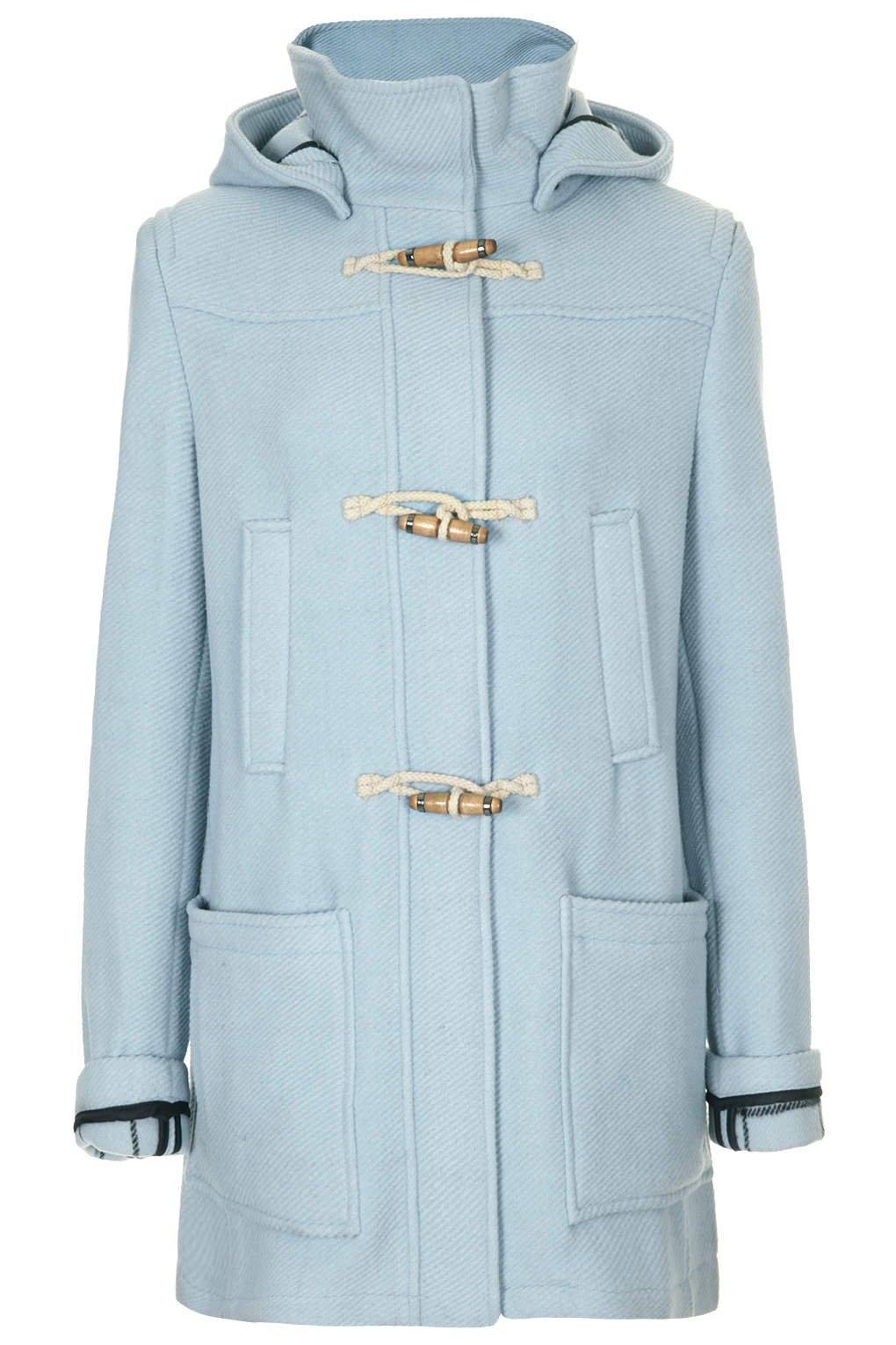 Wool Hooded Duffle Coat in Pale Blue (Blue) Lyst