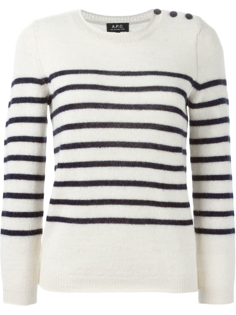 Lyst - A.p.c. Breton Stripe Sweater in Natural
