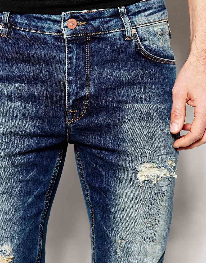mens repaired jeans