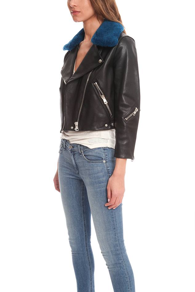 Acne Studios Rita Leather Jacket in Black - Lyst