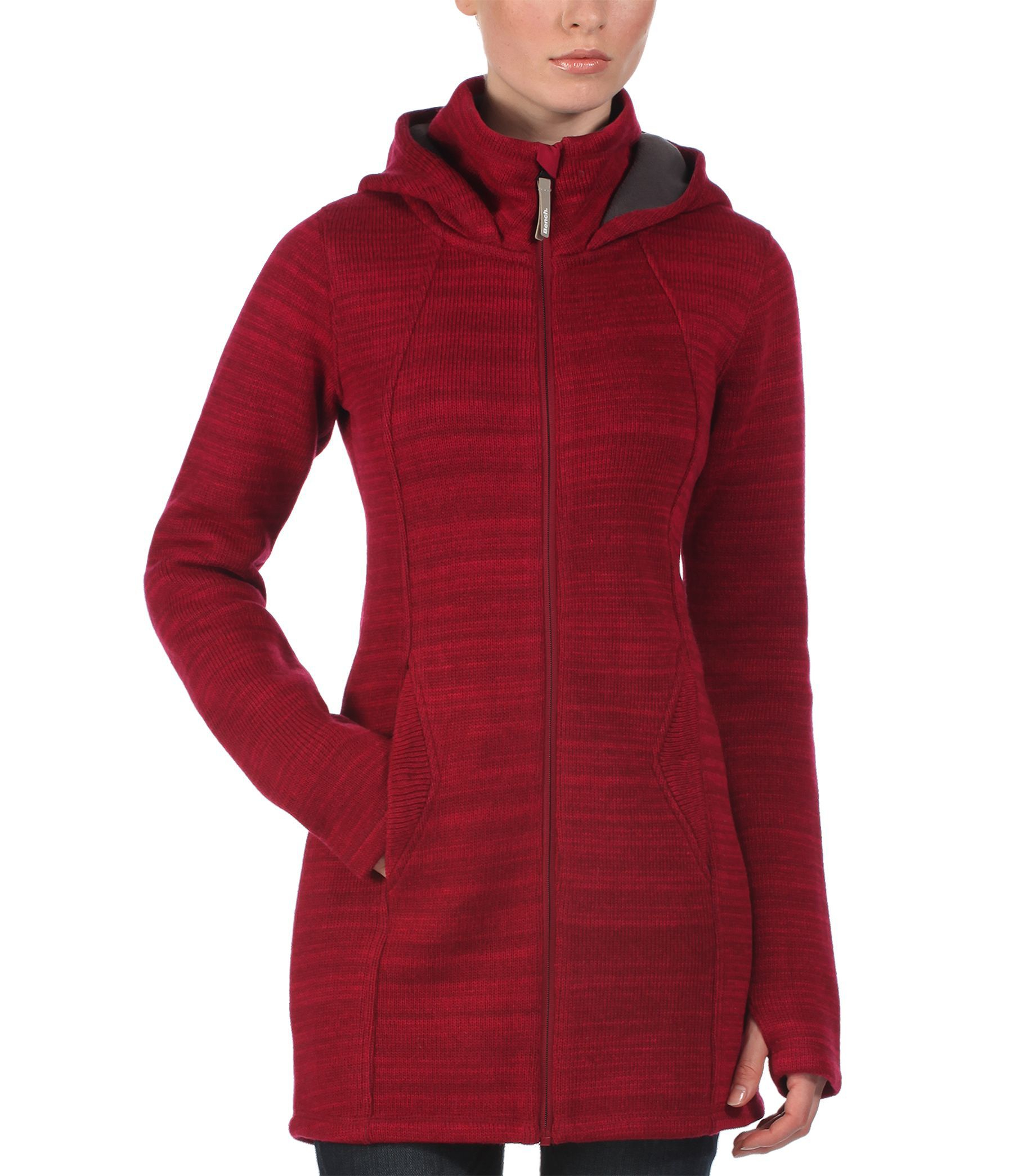 Bench Gregory B Long Funnel Neck Hoodie In Red Lyst