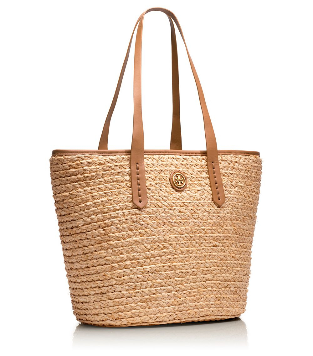 Tory burch Straw Basket Tote in Natural Lyst