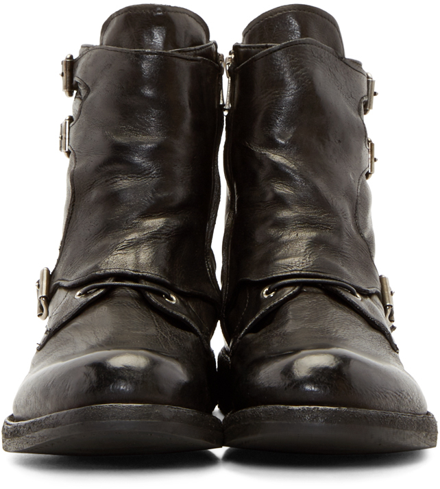 Black Monk Strap Ikon Ankle Boots 