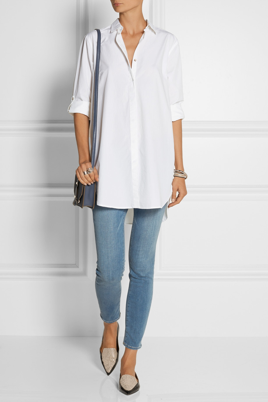 Oversized White Cotton Shirt Online, 54 