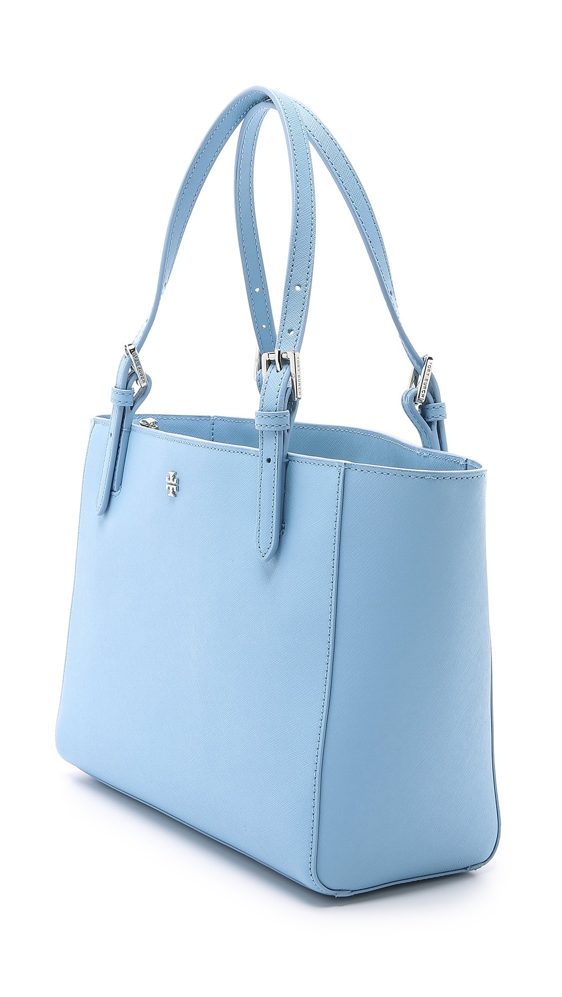 Tory Burch York Small Buckle Tote in Blue | Lyst