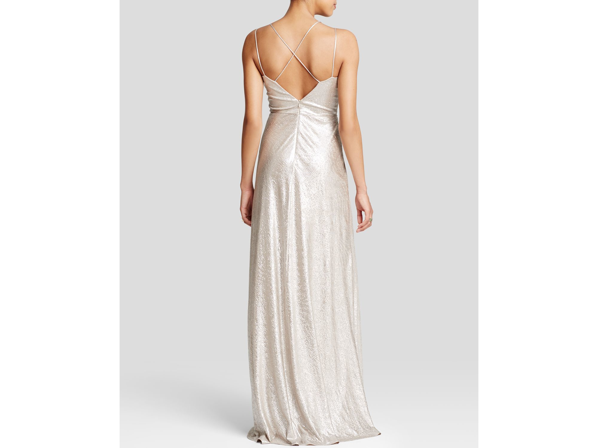 ABS By Allen Schwartz Gown Sleeveless Metallic Slip Lyst