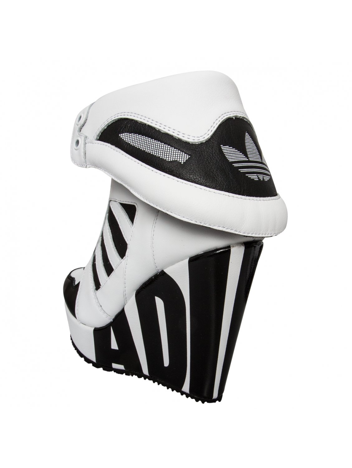 Jeremy Scott for adidas Streetball Platform Logo Wedge White/Black | Lyst UK