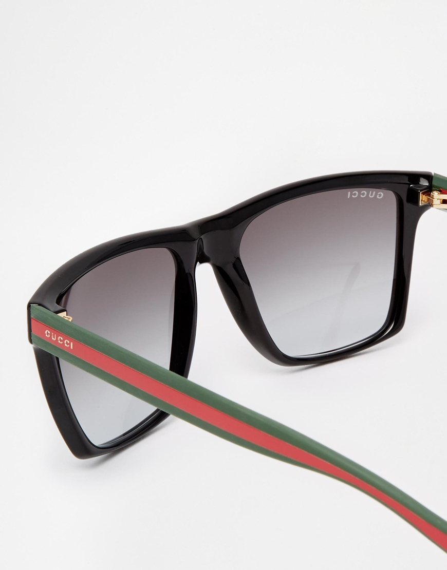 Gucci Wayfarer Style Sunglasses in Black for Men | Lyst