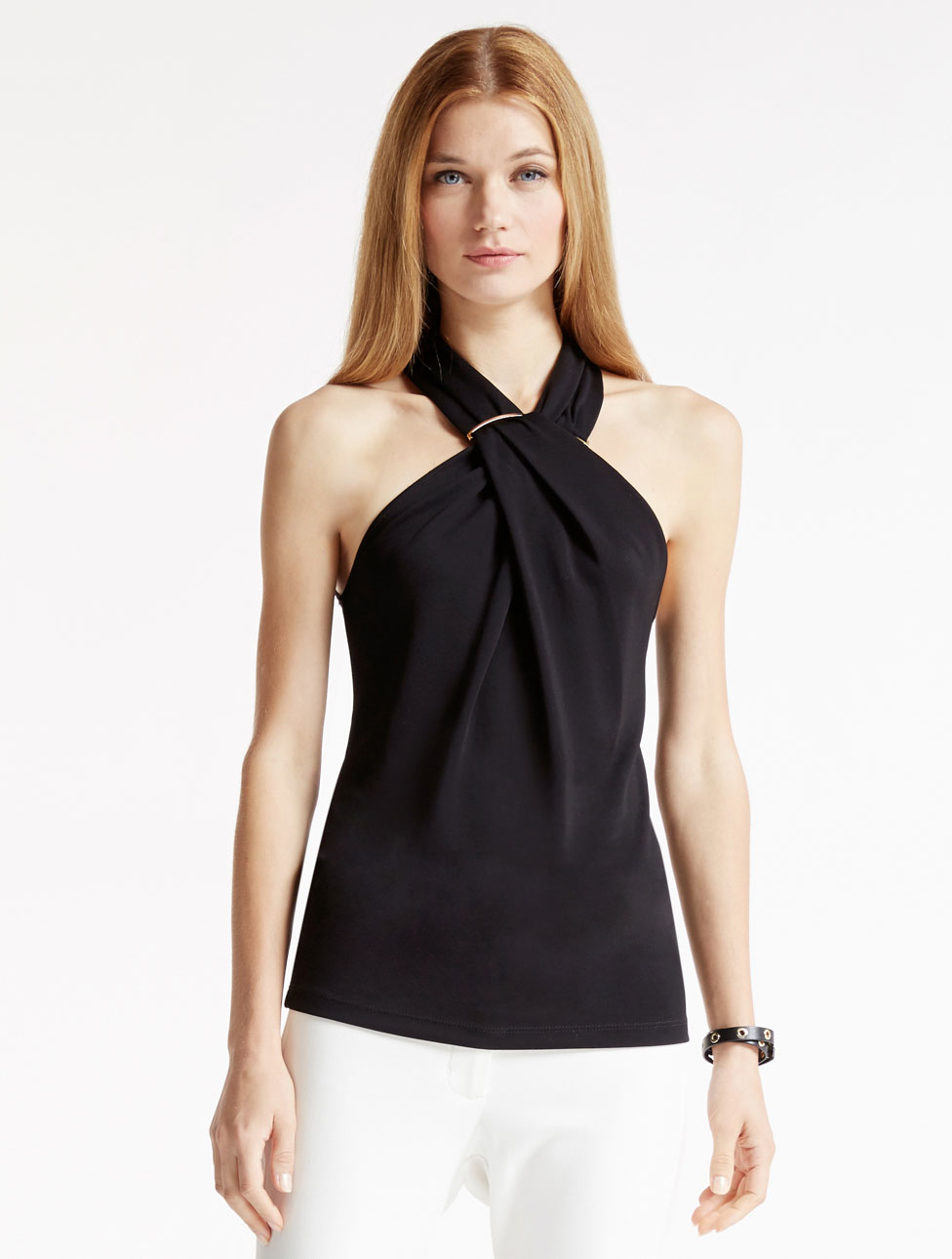 Arch Ring Hardware Knit Top In Black Lyst arch ring hardware knit top in black lyst